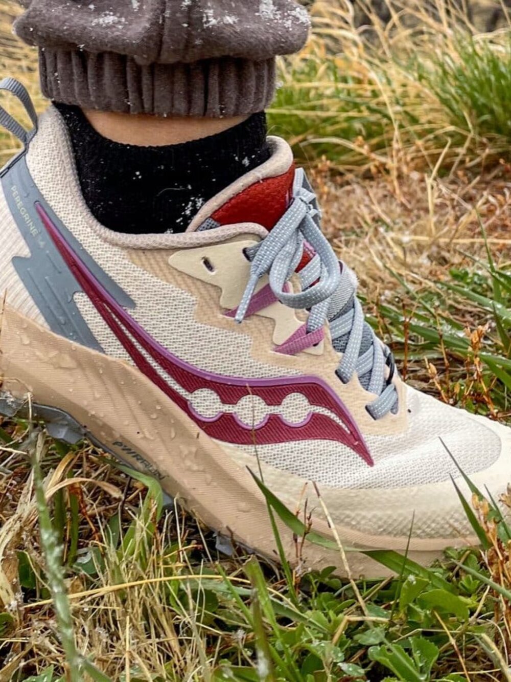 Saucony Peregrine 14 Women's Dew Orchid Lace-Up Trail Running Shoes Size US 8